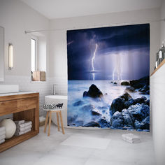 Штора для ванной JoyArty «Молнии развлекаются» 180x200