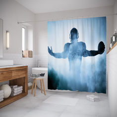 Штора для ванной JoyArty «ТУманный футболист» 180x200