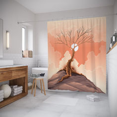 Штора для ванной JoyArty «Облачное дерево» 180x200