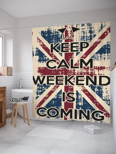 Штора для ванной «Британский флаг и надпись на английском языке» 180х200 см Joy Arty