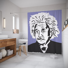 Шторы для ванной JoyArty «Нарядный эйнштейн» 180x200 см