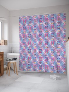 Штора для ванной JoyArty «Парижские ряды» из ткани, 180х200 см с крючками