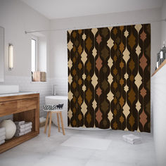 Шторы для ванной JoyArty «Падающий декор» 180x200