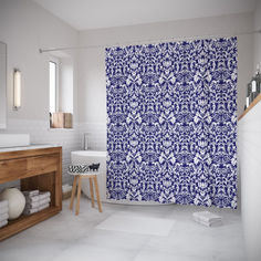 Штора для ванной JoyArty «Цветочные узоры» 180x200