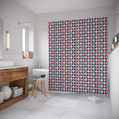 Шторы для ванной JoyArty «Круглые метаморфозы» 180x200