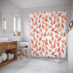 Штора для ванной JoyArty «Лиственный узор» 180x200