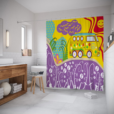 Шторы для ванной JoyArty «Беззаботный мир» 180x200 см