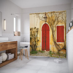 Штора для ванной JoyArty «Зарастающая стена» 180x200