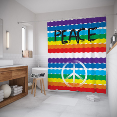 Шторы для ванной JoyArty «Волны мира» 180x200 см