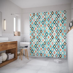 Шторы для ванной JoyArty «Краски орнамента» 180x200