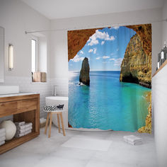 Штора для ванной JoyArty «Береговые скалы» 180x200