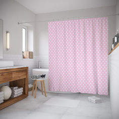 Штора для ванной JoyArty «Классический в горошек» 180x200