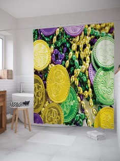 Штора для ванной JoyArty «Драгоценные медальоны» из ткани, 180х200 см с крючками