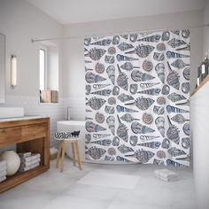 Шторы для ванной JoyArty «История ракушек» 180x200