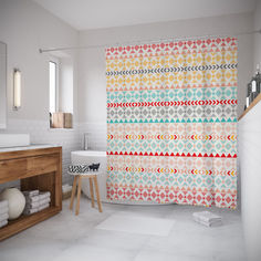 Шторы для ванной JoyArty «Фигурная загадка» 180x200