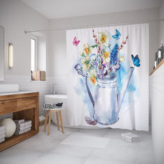 Штора для ванной JoyArty «Поливалка расцвела» 180x200