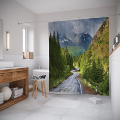 Штора для ванной JoyArty «Горные путешествия» 180x200