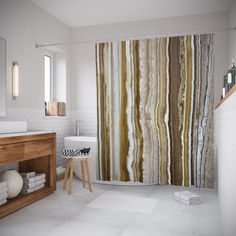 Шторы для ванной JoyArty «Размытые полосы» 180x200