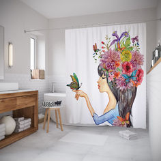 Штора для ванной JoyArty «Хранительница природы» 180x200