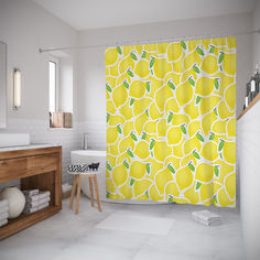 Штора для ванной JoyArty «Лимонное полотно» 180x200