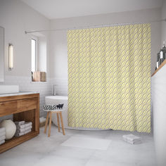 Шторы для ванной JoyArty «Диагональные волны» 180x200