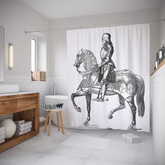 Штора для ванной JoyArty «Бронированный рыцарь» 180x200