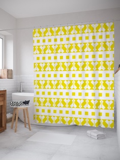 Штора (занавеска) для ванной «Архитектурный узор» из ткани, 180х200 см с крючками Joy Arty