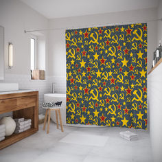 Шторы (фотошторы) для ванной JoyArty «Советский союз» 180x200 см