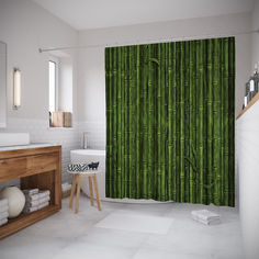 Штора для ванной JoyArty «Плотная бамбуковая стена» 180x200