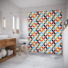 Шторы для ванной JoyArty «Звездные кольца» 180x200