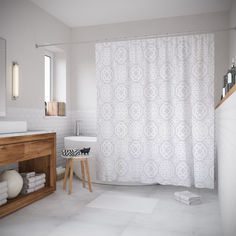 Штора для ванной JoyArty «Безтелесные фигуры» 180x200