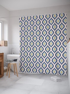 Штора для ванной JoyArty «Восточный узор» из ткани, 180х200 см с крючками