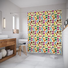 Штора для ванной JoyArty «Радужные скутеры» 180x200