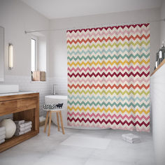 Штора для ванной JoyArty «Классические зигзаги» 180x200