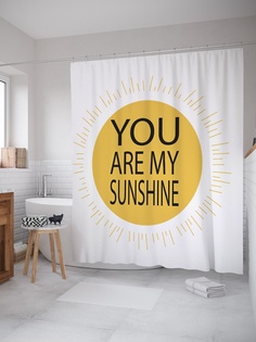 Штора (занавеска) для ванной «Мое солнечное сияние» из ткани, 180х200 см с крючками Joy Arty