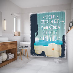 Штора для ванной JoyArty «Чем выше залезешь» 180x200