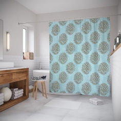 Шторы для ванной JoyArty «Цветочные кусты» 180x200