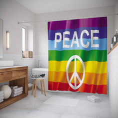 Шторы для ванной JoyArty «Любовь сильнее ненависти» 180x200 см