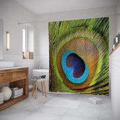 Штора для ванной JoyArty «Узор не перьях» 180x200