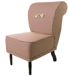 Кресло La Neige GD-W-stripe-М Волна Леди красное с белыми полосками и 3 розами