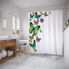 Штора для ванной JoyArty «Вихрь бабочек» 180x200