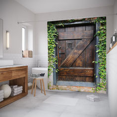 Штора для ванной JoyArty «Дверь в секретное сообщество» 180x200