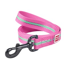 Поводок для собак Waudog Nylon светонакопительный ширина 15 мм, длина 122 см розовый