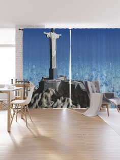 Шторы под лён «Известная статуя в бразилии», серия Oxford DeLux, 340х265 см Joy Arty