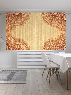 Шторы под лён «Комбинация узоров», серия Oxford DeLux, 290х180 см Joy Arty