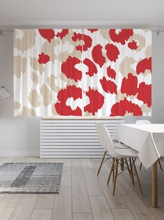 Шторы под лён «Красный леопард», серия Oxford DeLux, 290х180 см Joy Arty