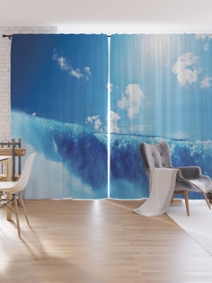 Шторы под лён JoyArty «В центре волны», серия Oxford DeLux, 340х265 см