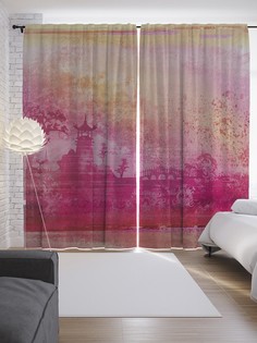 Шторы с фотопечатью "Красочная япония" из сатена, 290х265 см Joy Arty