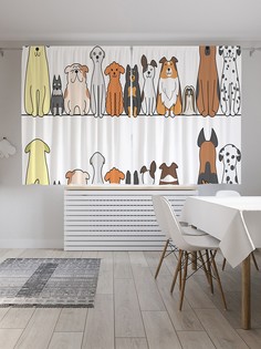 Шторы под лён «Послушные псы», серия Oxford DeLux, 290х180 см Joy Arty