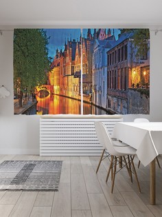 Шторы под лён «Улица на реке», серия Oxford DeLux, 290х180 см Joy Arty